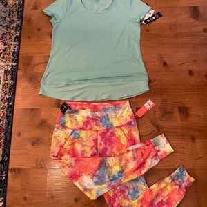 Zelos brand new medium top and yoga pants